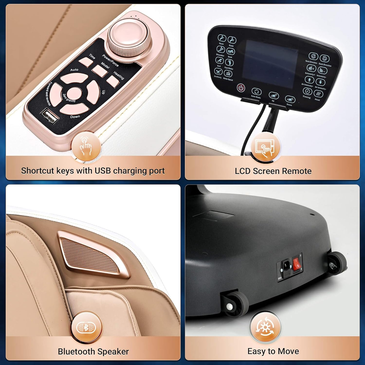 Full Body Zero Gravity Shiatsu Massage Chair with Heat & USB Charging