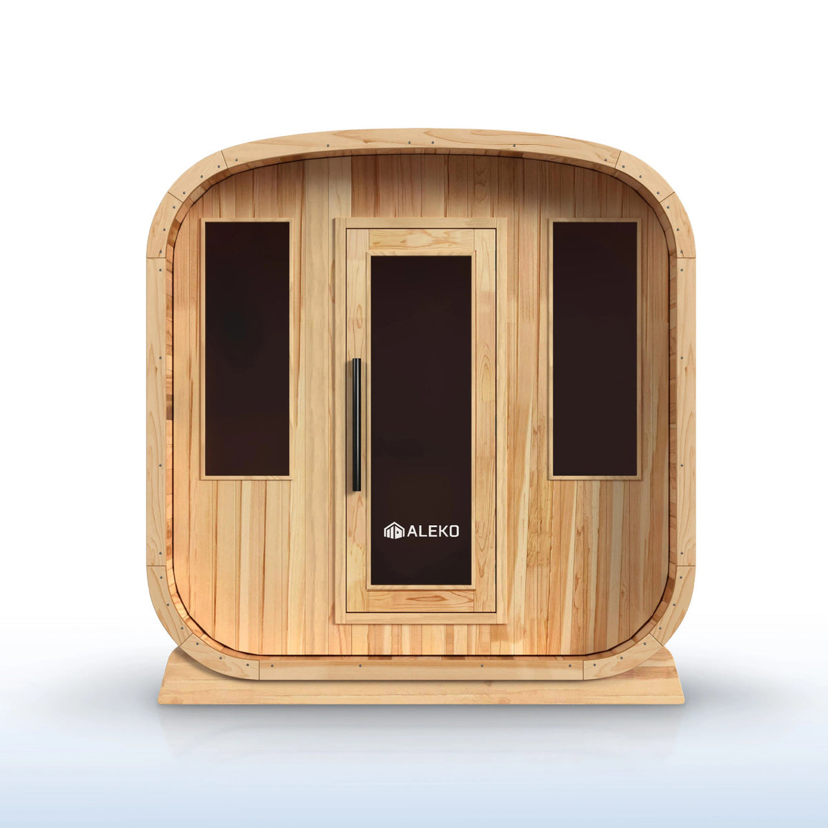 ALEKO Arnica Rustic Cedar Square Sauna – 4 Person Outdoor Wet & Dry Sauna