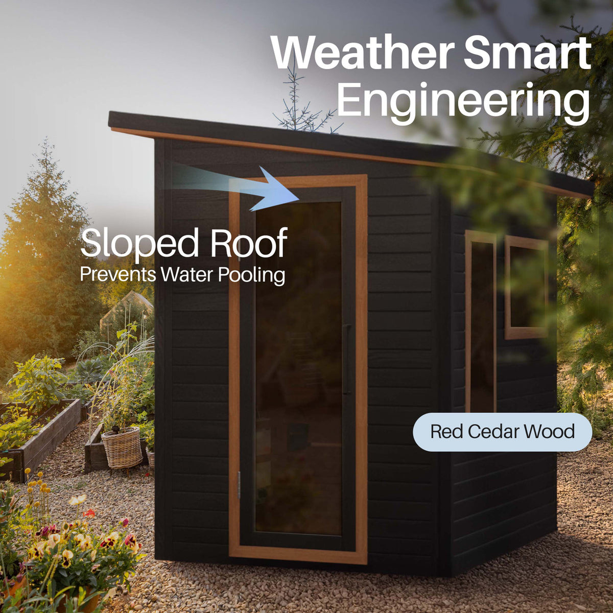 ALEKO Selenia Outdoor Sauna – 4 Person Red Cedar Traditional Wet & Dry Sauna