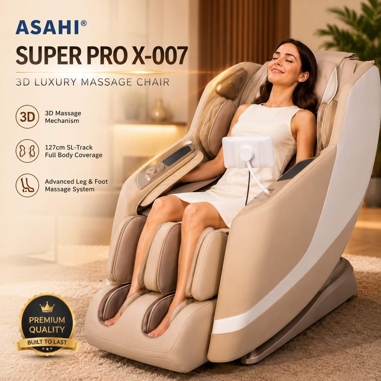 Dr. Fuji ASAHI® Super PRO X-007 3D Luxury Full Body Massage Chair