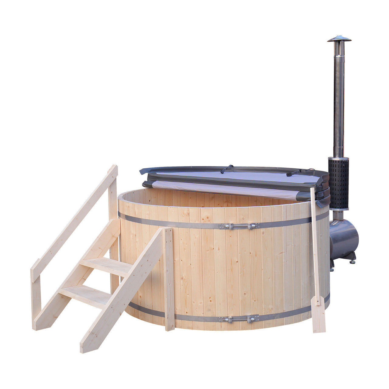 ALEKO Wood-Fired Hot Tub and Ice Bath – 4-5 Person – Pine