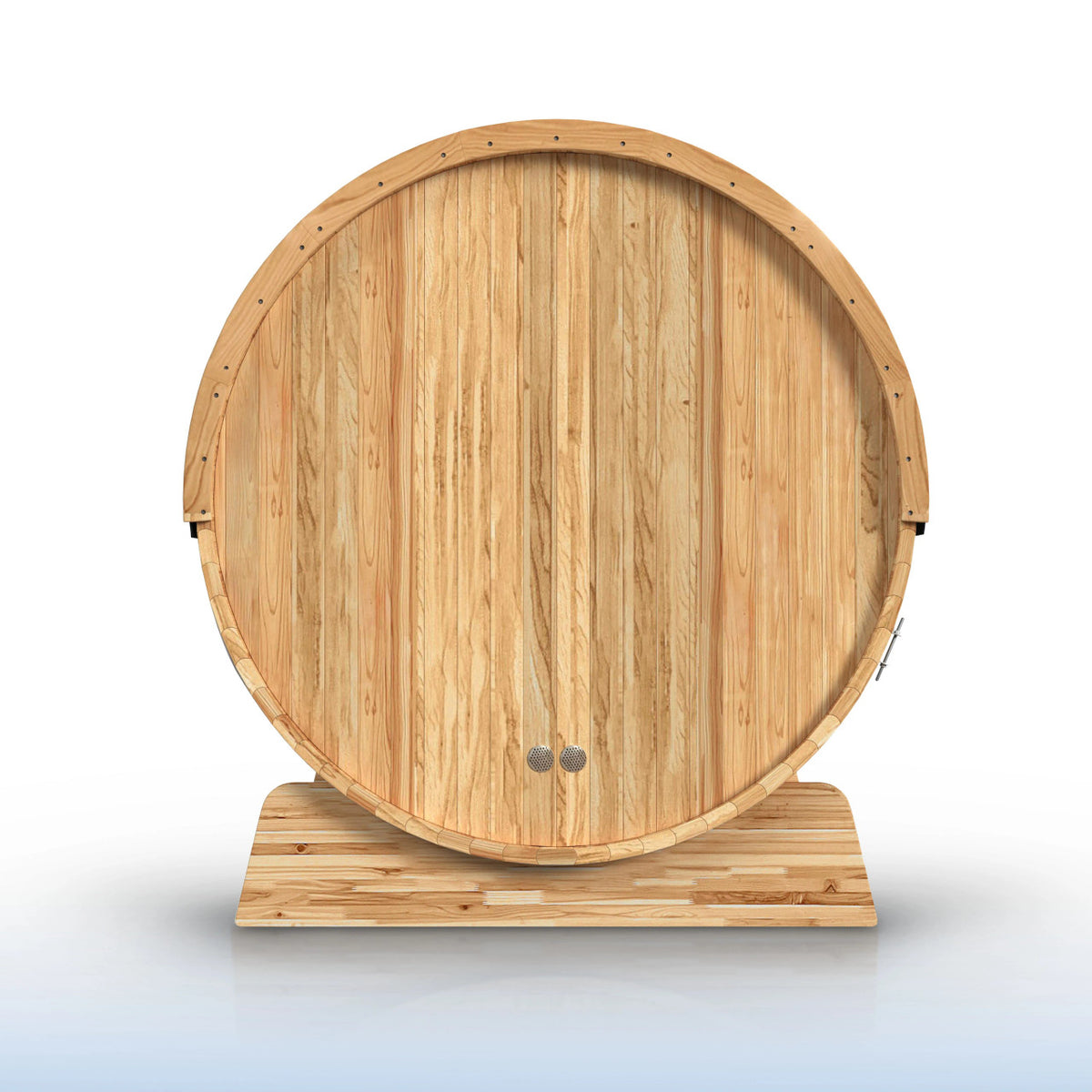 ALEKO Liatris Rustic Cedar Barrel Sauna with Front Porch Canopy – 2-4 Person
