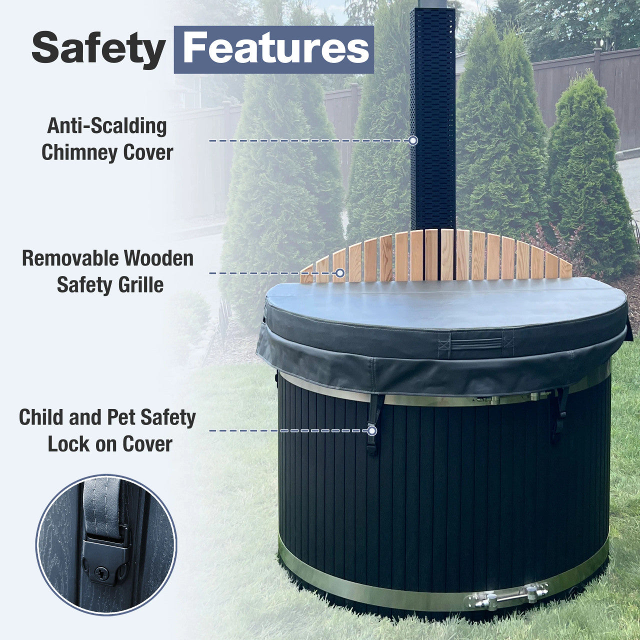 Stainless Steel Hot Tub &amp; Cold Plunge Tub – Wood-Fired Heater – 1-3 People