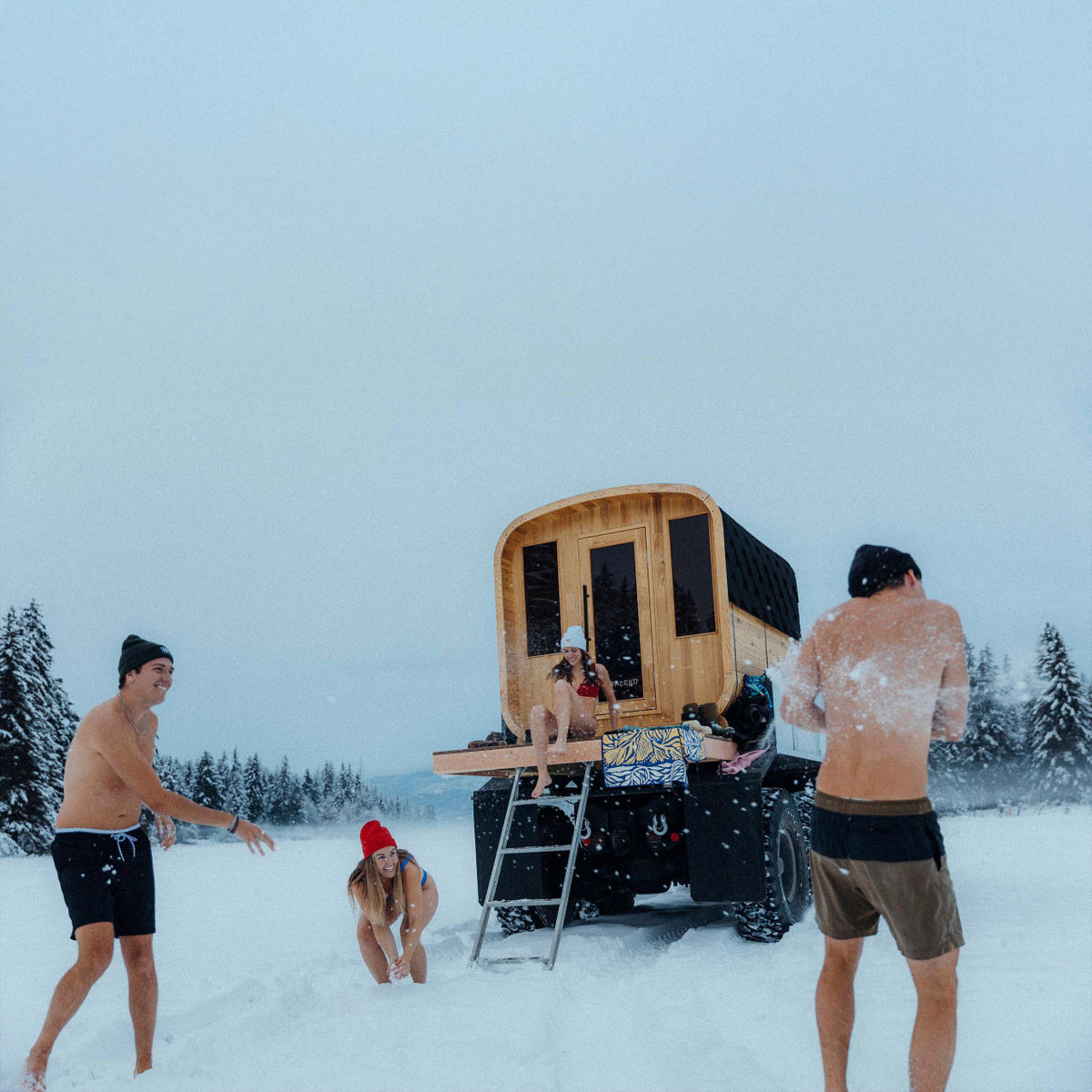 ALEKO Arnica Rustic Cedar Square Sauna – 6 Person Outdoor Wet &amp; Dry Sauna