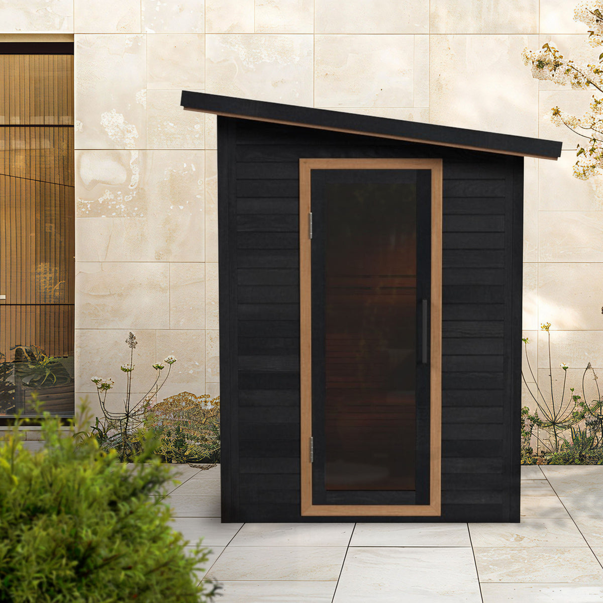 ALEKO Selenia Outdoor Sauna – 4 Person Red Cedar Traditional Wet &amp; Dry Sauna