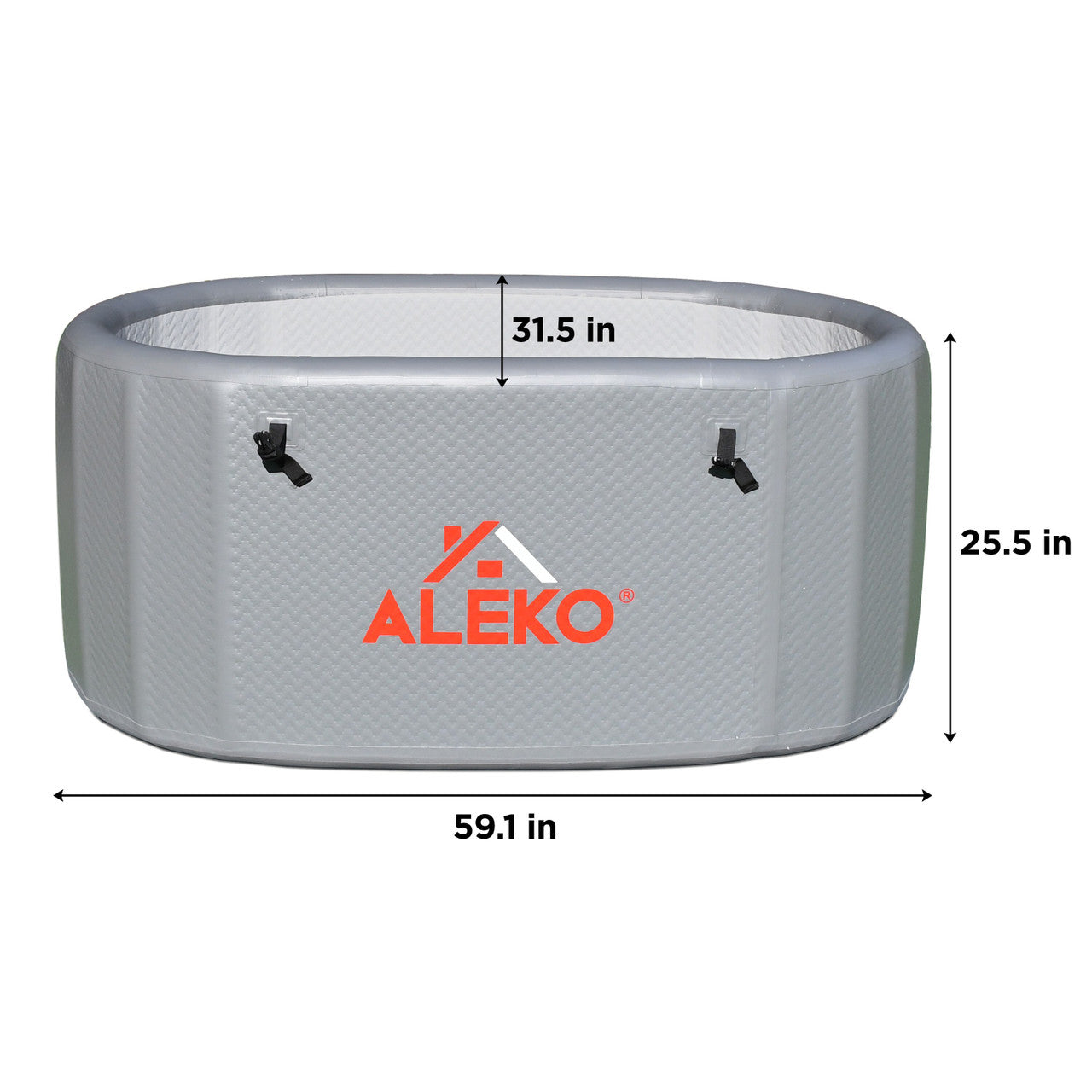 ALEKO Arctica Portable Inflatable Cold Plunge Tub with Locking Insulated Lid (Model INFOTUBGREY-AP)