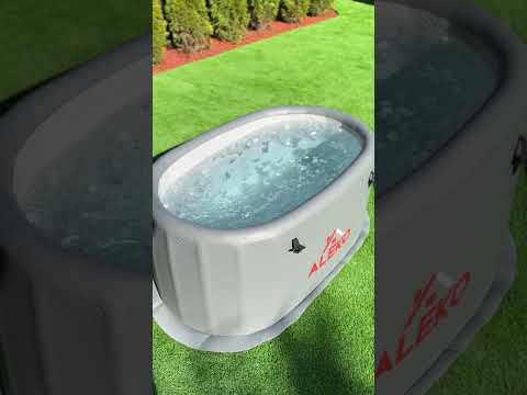 ALEKO Arctica Portable Inflatable Cold Plunge Tub with Locking Insulated Lid (Model INFOTUBGREY-AP)